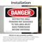 Signmission Restricted Area Persons Not Assigned Danger Sign, Vinyl Decal, 14in W x 10in L, 2PK OS-2PACK-DS-D-1014-L-1547 - alternate 3